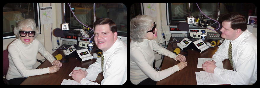 Carol Channing and Joe Donahue in studio at WAMC