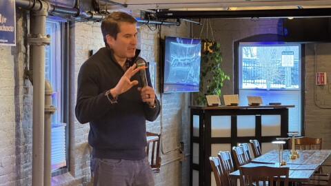 Massachusetts U.S Representative Seth Moulton during a campaign appearance in Holyoke.