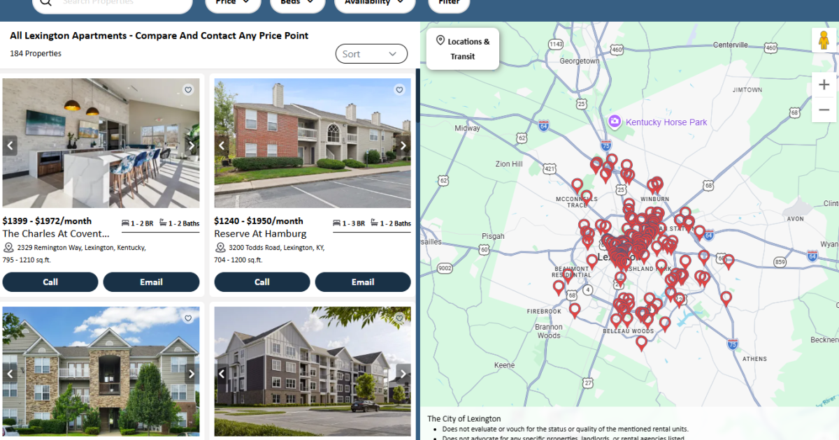 Lexington launches housing search tool in a joint venture with City Wise Software