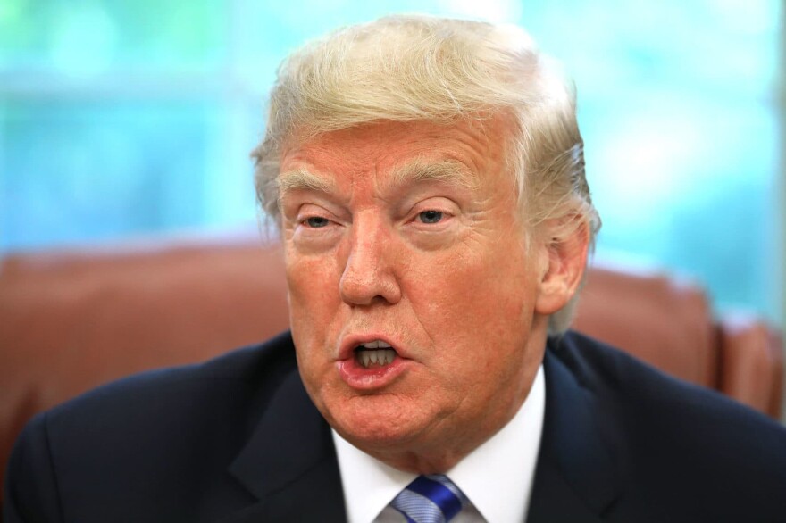 President Trump makes brief remarks during a meeting in the Oval Office at the White House on Aug. 28, 2018 in Washington, D.C. (Chip Somodevilla/Getty Images)
