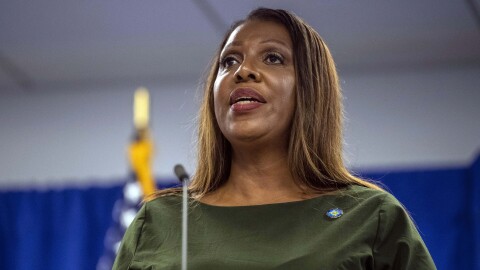 FILE — New York Attorney General Letitia James speaks during a press conference, Sept. 21, 2022, in New York. Embattled electronic cigarette-maker Juul Labs Inc. will pay $462-million to six states and the District of Columbia, marking the largest settlement the company has reached so far for its role in the youth vaping surge, James said Wednesday, April 12, 2023. (AP Photo/Brittainy Newman, File)