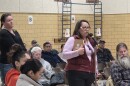 Laurie Harper, education director for the Leech Lake Band of Ojibwe, addresses the Bemidji Area School Board at a meeting on closing J.W. Smith Elementary School on March 17, 2026.