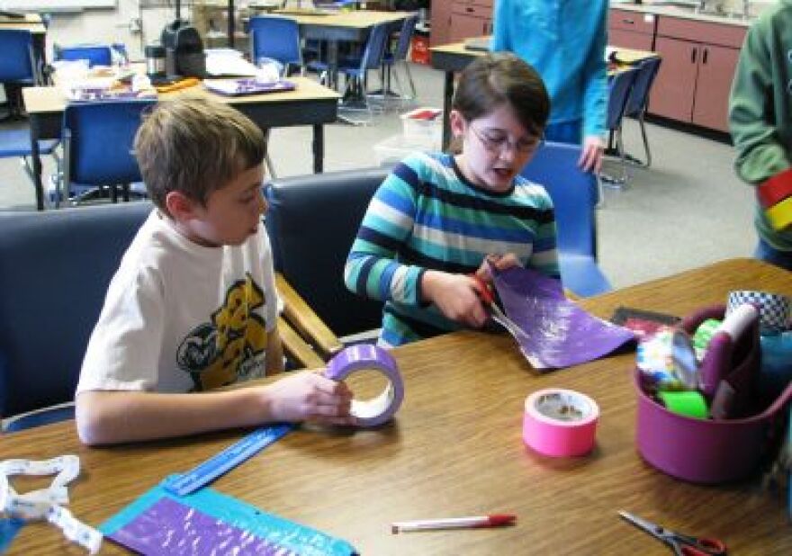 Lopez Elementary School fifth-graders get creative with duct tape.