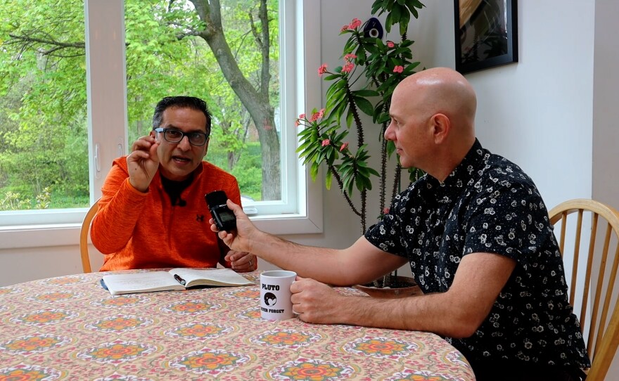 Mr. Universe, Salman Hameed (left) with Monte Belmonte