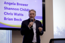 Chris Watts, a former mayor and City Council member, won Saturday’s mayoral runoff election. Watts is shown during a candidate forum March 30.