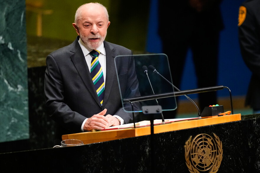 Brazil's President Luiz Inácio Lula da Silva speaks during the 81st session of the United Nations General Assembly at United Nations headquarters, Tuesday, Sept. 22, 2026.
