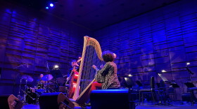 Harpist Brandee Younger performs a series of songs at the Knight Theater as part of a two-day festival celebrating Black music.