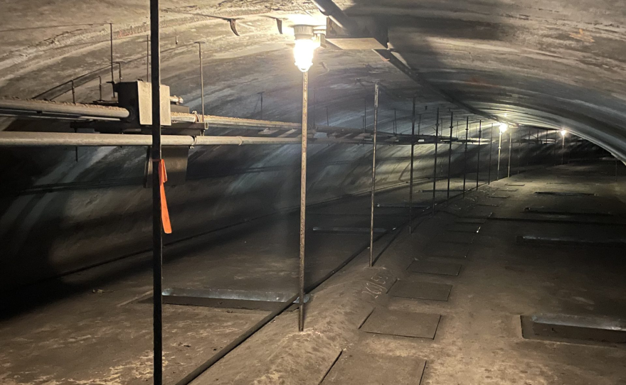 View of the rods inside the Wilson Tunnel ceiling.