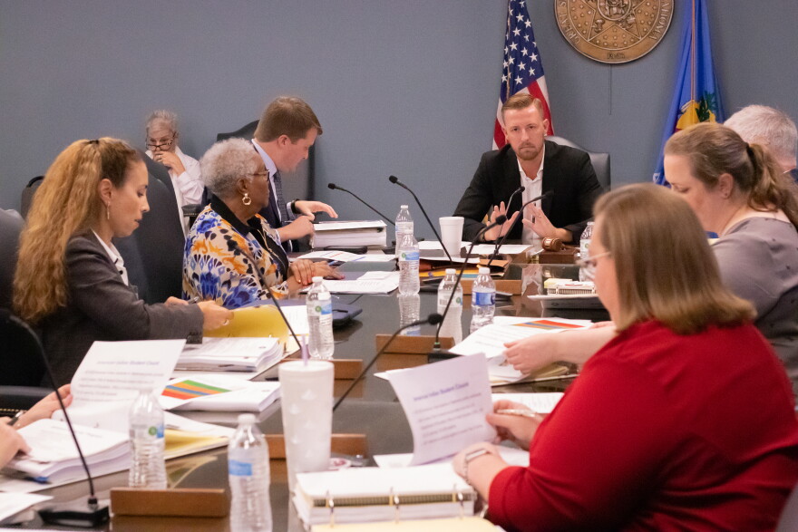 Oklahoma State Board of Education members gather for a September 2023 meeting.