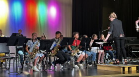 Carbondale Middle School students tune their instruments before their last concert of the 2023-2024 school year on May 14, 2024. The Roaring Fork School District announced earlier this year that they would be cutting music and band classes at its Carbondale schools in the fall.