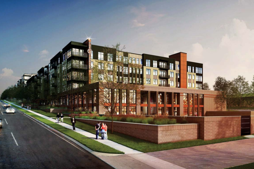 A southeast view of the complex from E. 14th Street.