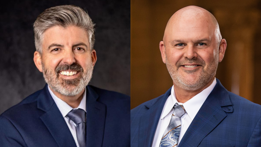 Indiana House District 38 candidates from left to right: Democrat Nate Stout and incumbent Republican Heath VanNatter.
