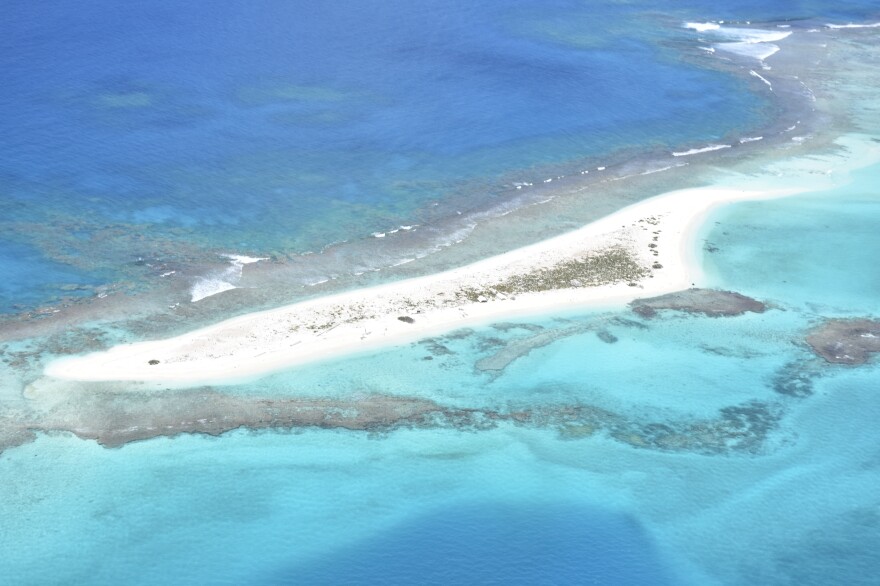 A view of East Island before Hurricane Walaka washed over the 11-acre island.