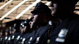 The newest members of the New York City Police Department (NYPD) attend their police academy graduation ceremony at the Theater at Madison Square Garden in New York City.