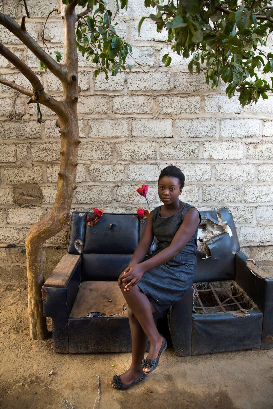 Mulando lives at home, in Lusaka's Kanyama slum, with her extended family.