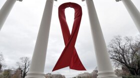 An AIDS symbol is displayed on the North Lawn of the White  House in December, 2010.