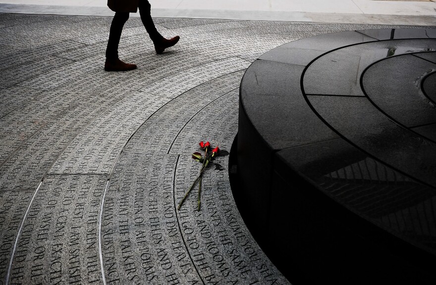 A memorial honoring victims of the AIDS epidemic sits across the street from the former St. Vincent's Hospital site in New York City, where many of the early victims of AIDS were diagnosed.