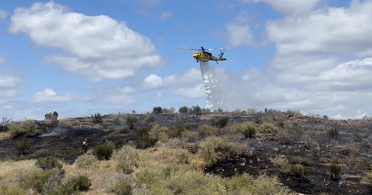 Brush fire burns near the Ronald Reagan Presidential Library in Simi Valley