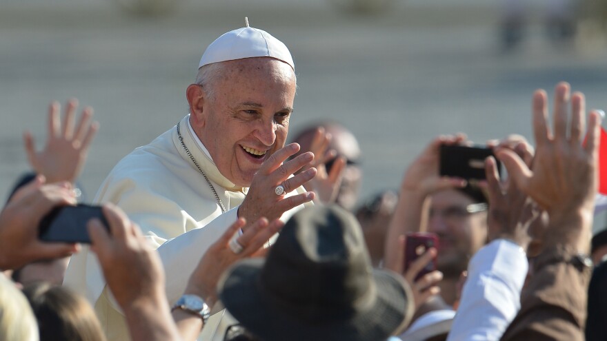 Face-to-face with Pope Francis: What do you say? Here, the pope arrives for his general audience at St. Peter's Square on Oct. 1, 2014, at the Vatican. He arrives in the U.S. on Tuesday.