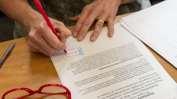 Sharon Lawerence marks petitions received and has 20 days to verify them.