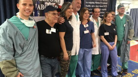 Venezuelan-American doctors, including Juan Manuel Zambrano of Fort Lauderdale (left) onboard the USNS Comfort off Riohacha, Colombia, last week. 