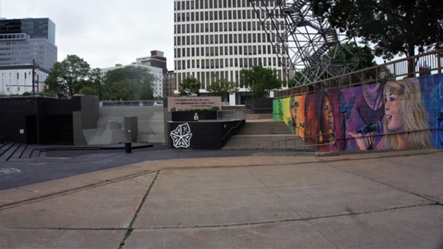 "The Empire Strikes Black," featuring hundreds of chalked messages from the community, was painted over last week.