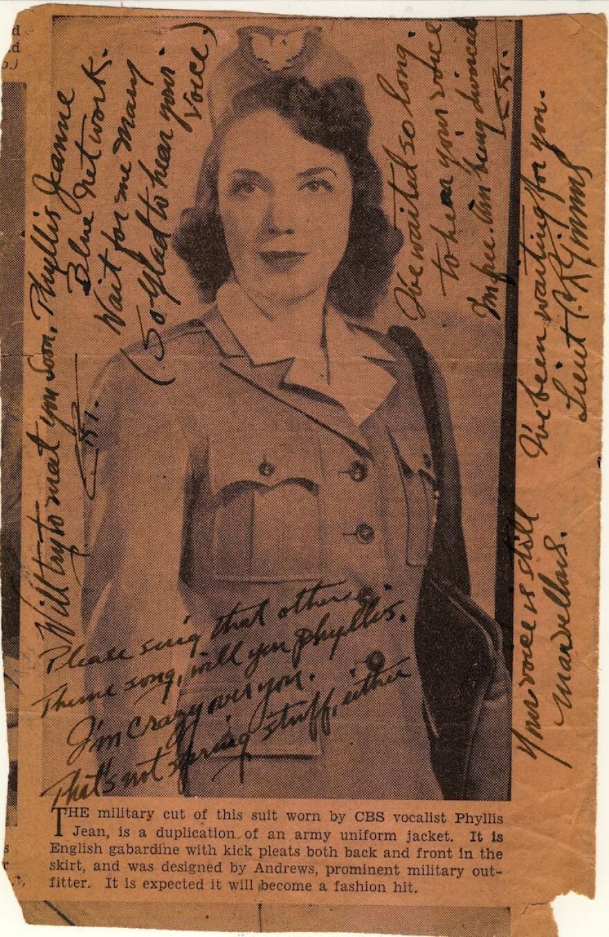 A fan letter from a group of GIs written on newspaper clipping that Westerman appeared in.