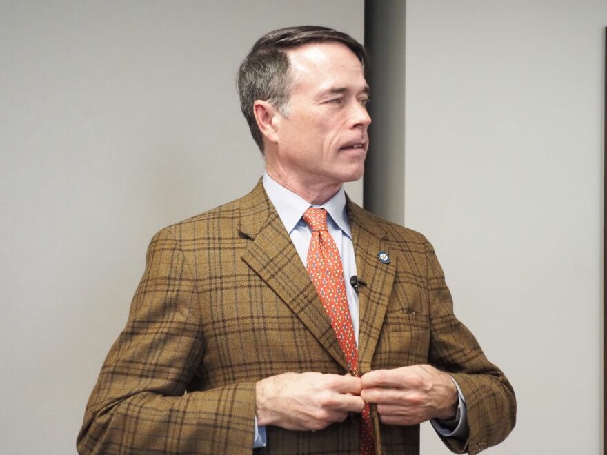 Rep. John Waldron, D-Tulsa, speaks with reporters after hearing a presentation on an audit of Tulsa Public Schools on Feb. 26, 2025, at the state Capitol in Oklahoma City.