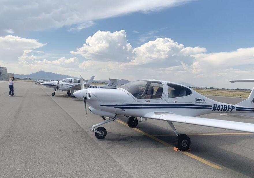 A line of airplanes.