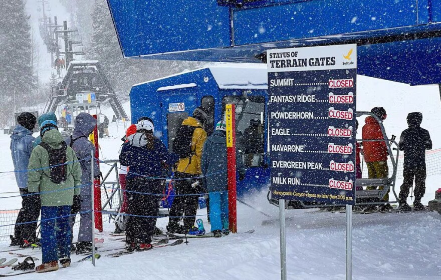 Skiers at Solitude Mountain Resort on Jan. 7, 2024. On Sunday, Solitude ski patrollers voted to unionize.