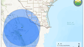 High-risk counties within a 125-mile radius of an NWS detection by the USDA.