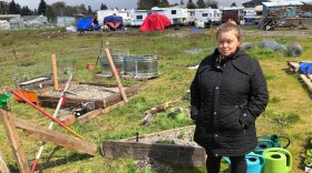  Elizabeth Deffenbaugh, near her garden space at Everyone Village.