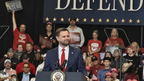 Vice President JD Vance at a political rally in Sharonville, Ohio on Oct. 21, 2026.