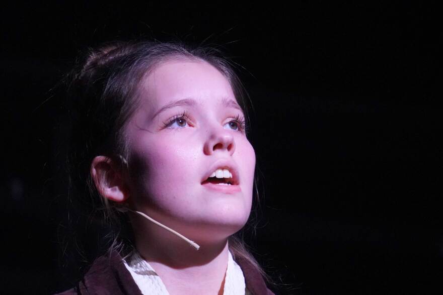 Ella Mallard rehearses "Anastasia" at the Triumvirate Theatre in Kenai, Alaska, on Monday, May 25, 2026.