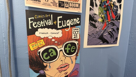 This years Comic Arts Festival of Eugene poster, designed by Katie Skelly, Oct. 9, 2026.
