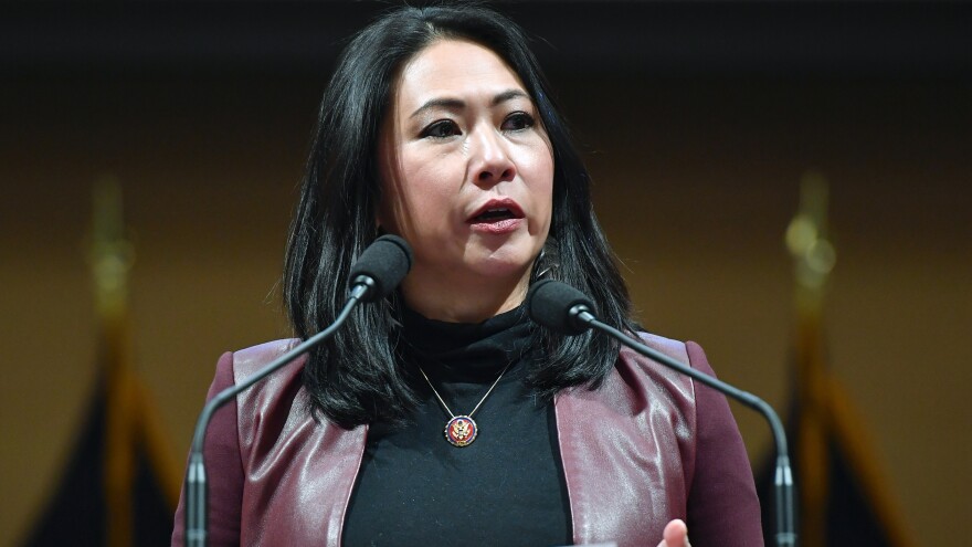 Rep. Stephanie Murphy, D-Fla,, speaks as members of Congress share recollections of the Jan. 6, 2021, attack on the U.S. Capitol on the one-year anniversary.