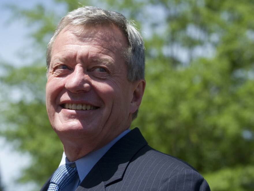 Montana Sen. Max Baucus, chairman of the Senate Finance Committee, walks to a bipartisan meeting on the deficit hosted by Vice President Biden in May. Baucus is one of 12 lawmakers who've been named to the new Joint Select Committee on Deficit Reduction, dubbed the "supercommittee."