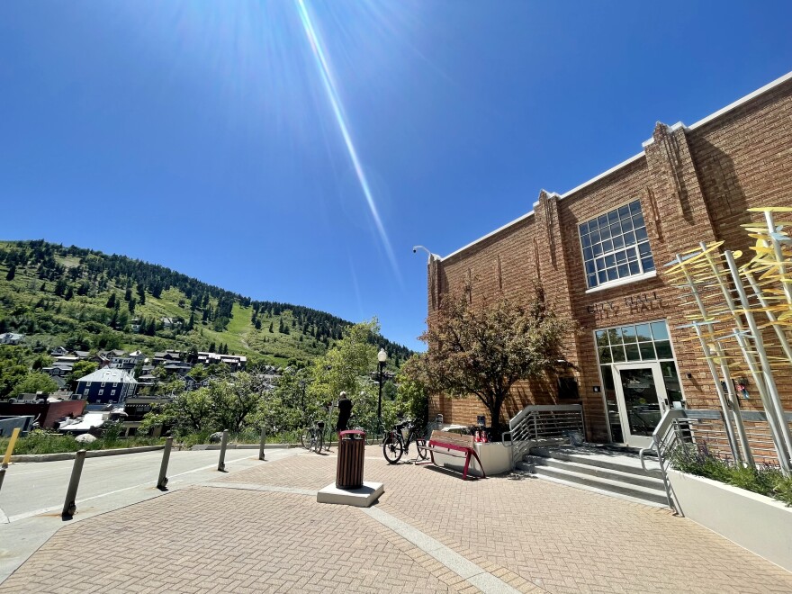 Outside city hall in Park City.