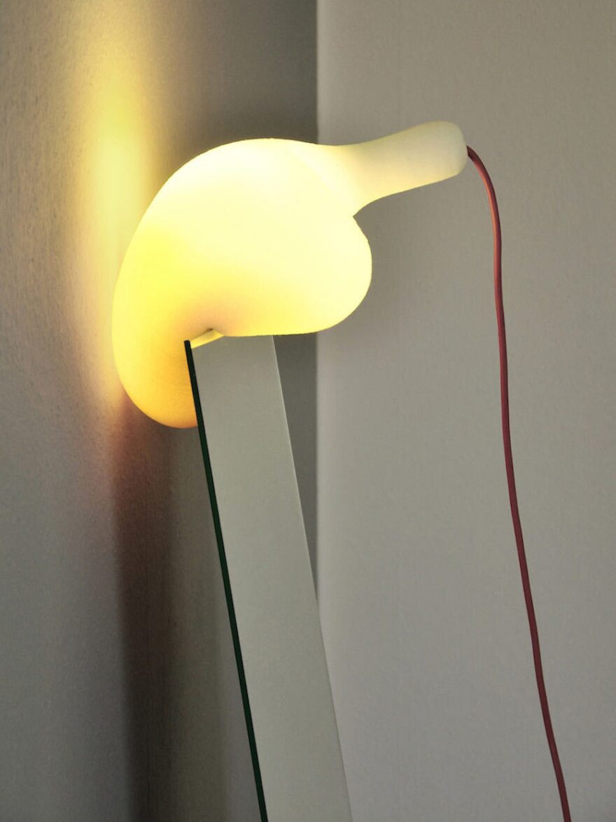 The Soft Light's lampshade is crafted from a massive block of polyurethane foam.