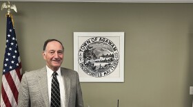 The outgoing mayor of Agawam, Massachusetts, Bill Sapelli, shown here in his office at Town Hall.