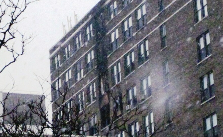 Convention Tower on Court Street shortly after blaze was brought under control