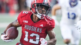 Indiana's Jaylin Lucas breaks into the open field during Friday night's game against Indiana State.