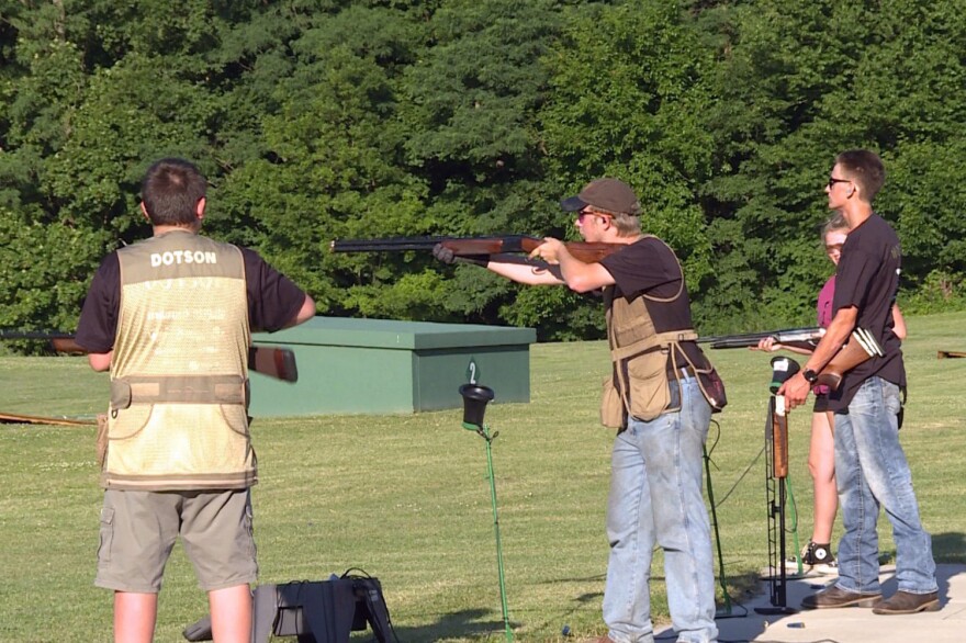 Lapel High School trap team at the Fall Creek Valley Conservation Club students practice over the summer. School-backed teams are a growing trend in Indiana and across the country.