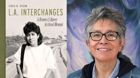 "LA Interchanges: A Brown and Queer Archival Memoir" cover (left), Lydia Otero (right)