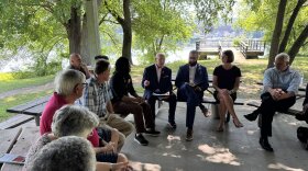 Congressman Paul D. Tonko leads a “Hands Off Our History” discussion at Peebles Island State Park in Cohoes. (July 30, 2025)