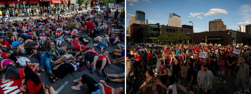 On Saturday, activists protest the death of Philando Castile in downtown Minneapolis, Minn.