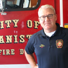 Tom Hernden, Manistee Fire Chief working to combine local fire departments and establish a new fire authority. (Photo : Austin Rowlader/IPR News)