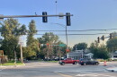 The pedestrian crossing signals at the intersection of Court Street and Stadium Drive next to Pekin Community High School are stuck on "Do Not Cross."