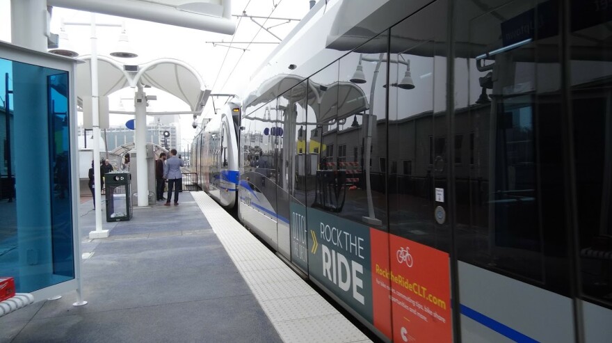 A LYNX Blue Line train is seen at 9th Street Station uptown. Comments are being sought on a proposal for a 1-cent sales tax increase to pay for expanding the system. 