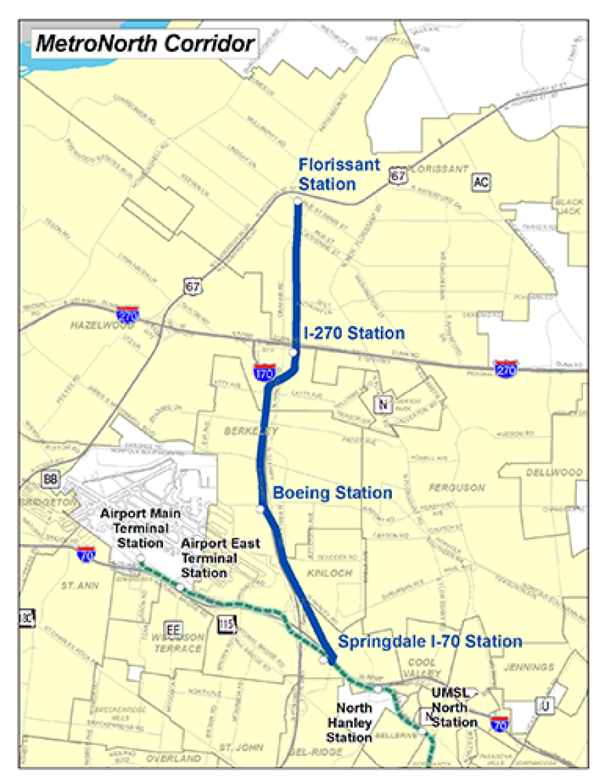 St. Louis County's northern light rail option.